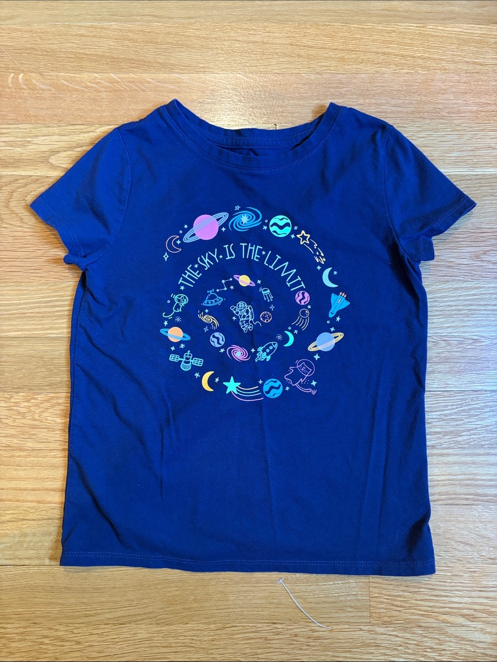 Cat & Jack Navy Short-Sleeve Space Graphic Tee